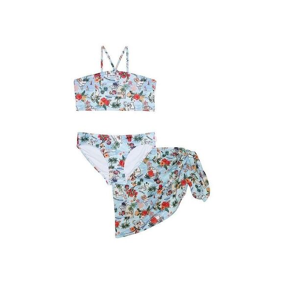 Seafolly Summer Vacay 27202 Bikini Girls 12 Blue Swimwear 3-Piece Set ERK356